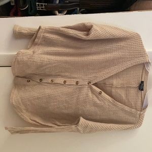 Longsleeve Button Up Sweater Crop